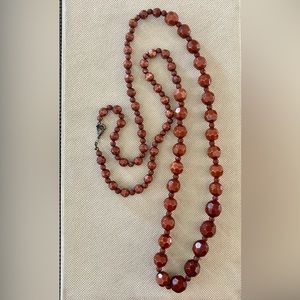 Vintage Faux Wood Beaded Necklace